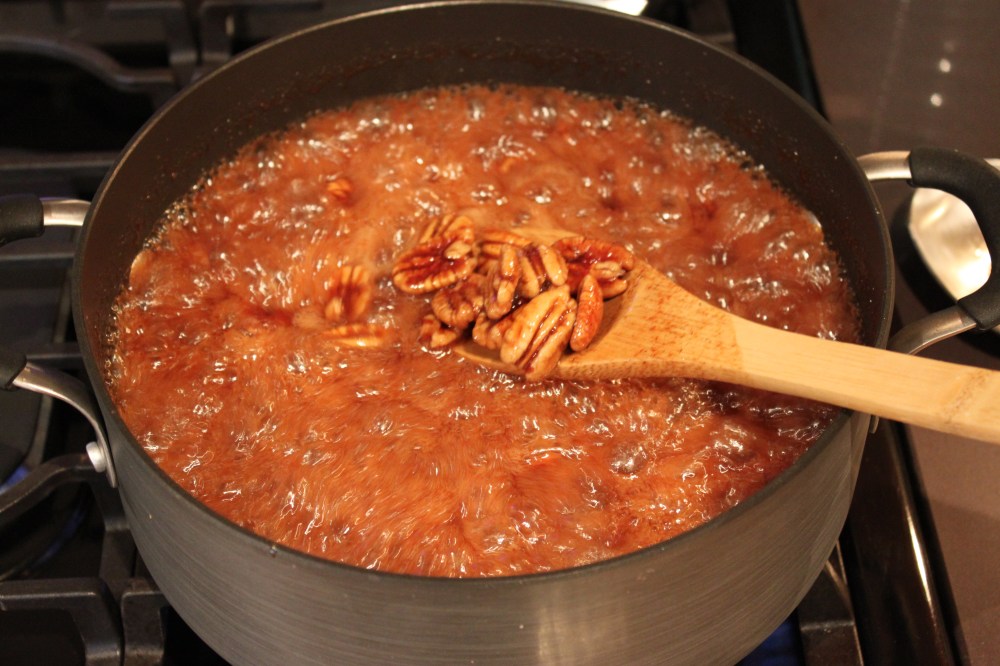 Continue to Stir the Pecans in the Sugar Solution for 10 Minutes