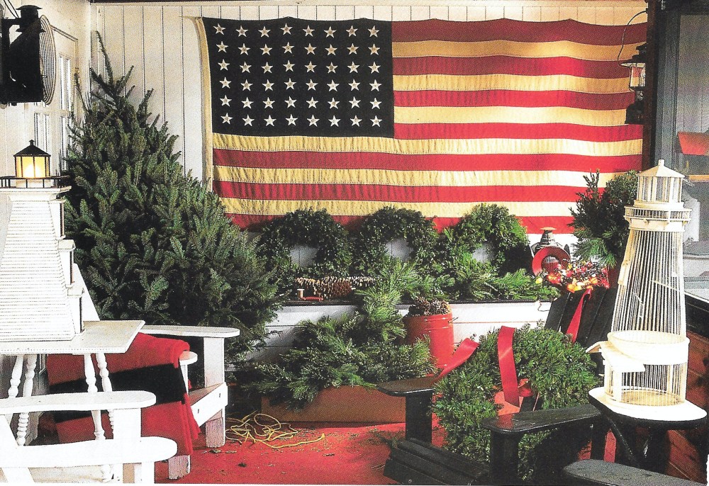 48 Star American Flagin the Porch of Anthony Baratta's Cabin