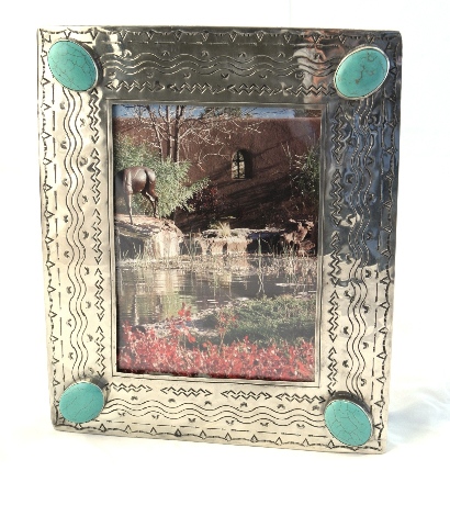 8 X 10 Stamped Navajo Style Silver Picture Frame