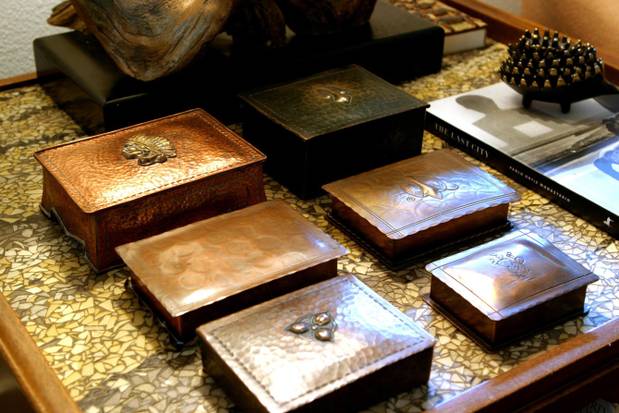 Copper Boxes in Jason Lenox's Oak Cliff Living Room