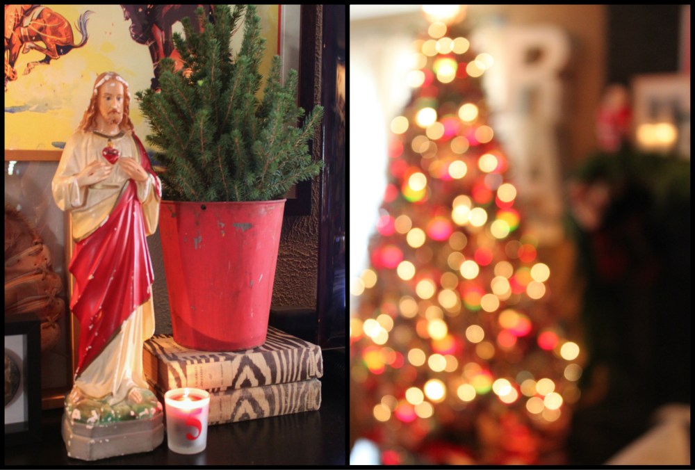 Jesus and the Blury Christmas Tree Collage