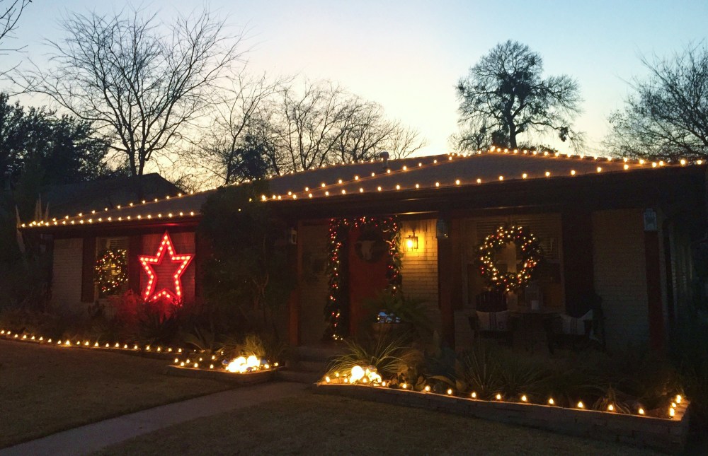 Side View of the Cavender House Lights December 2014