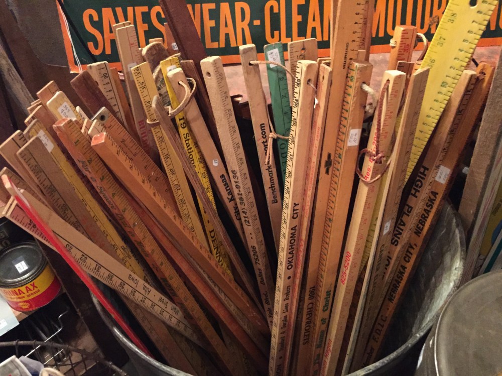 Yard Sticks in a Bucket at Curiosities