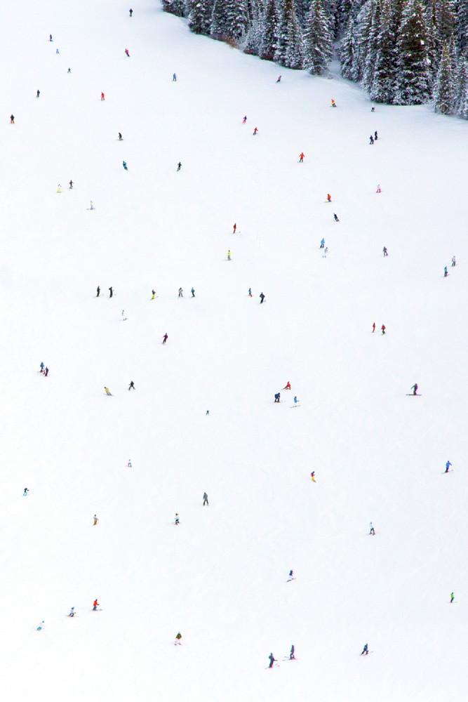 Aspen Skiiers Vertical by Gray Malin