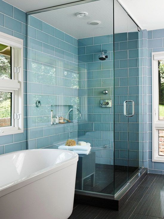Better Homes and Gardens Turquoise Tile Bathroom