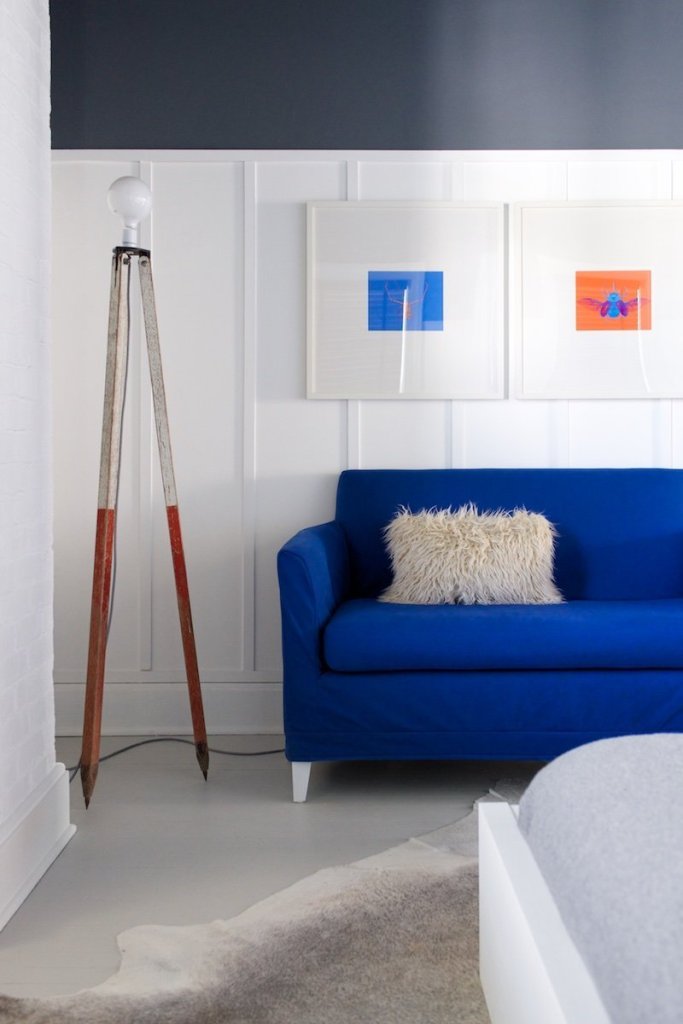 Blue Sofa in the Master Bedroom