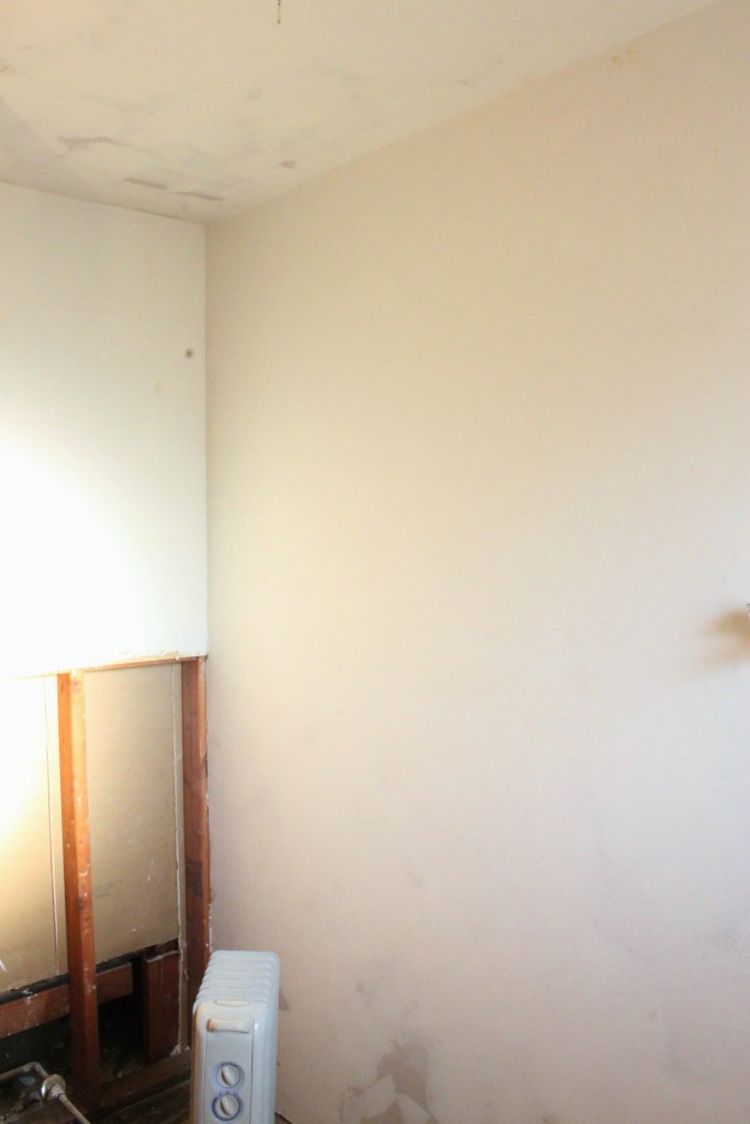 Master Bath Full Wall with Layers of Plaster