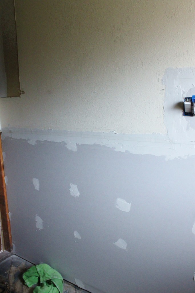 Master Bath Full Wall With Plaster and Drywall