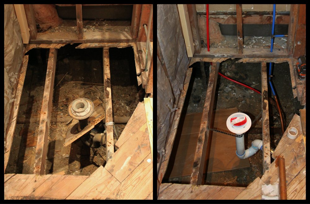 Old Shower Drain vs the New Shower Drain Collage