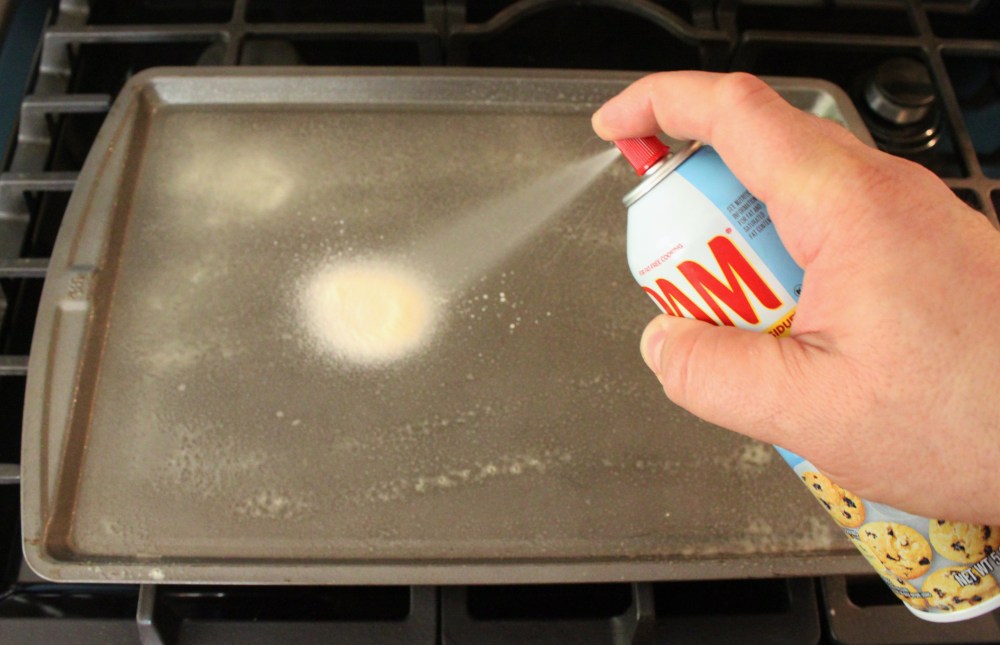 Spray a Cookie Sheet with Pam Cooking Spray