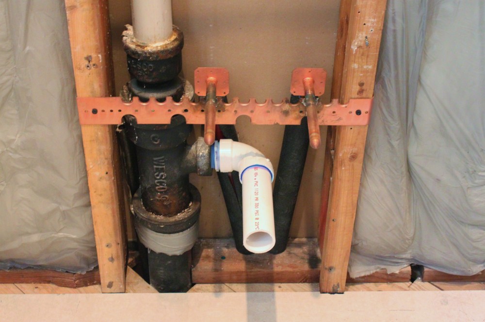 The New Water Supply and Drain for the Master Bathroom Sink