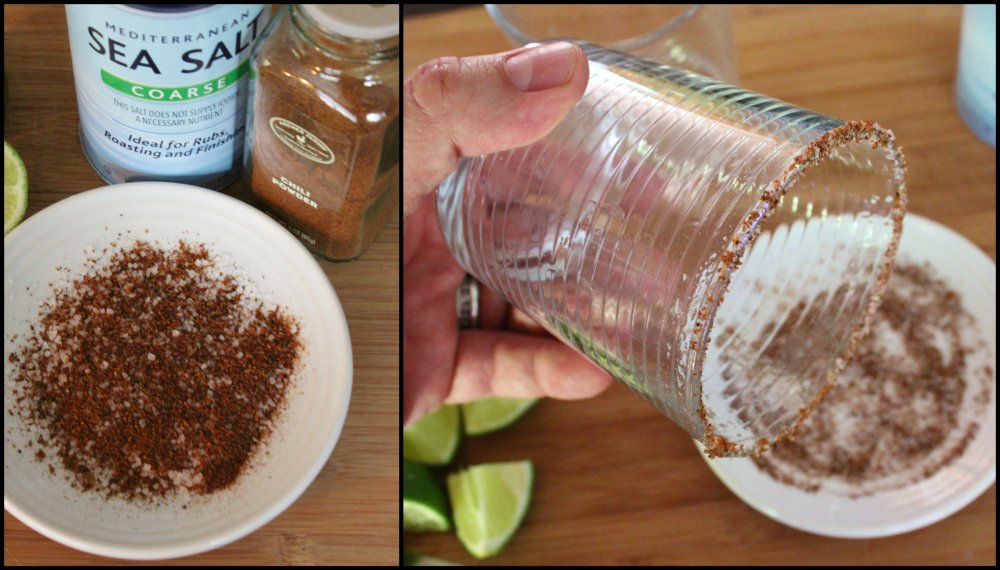 Rim the Glass for the Chili Mango Margaritas Collage