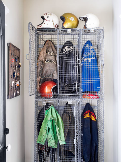 Vintage Lockers Filled with Old Moto Jackets in Mike Wolfe's Home