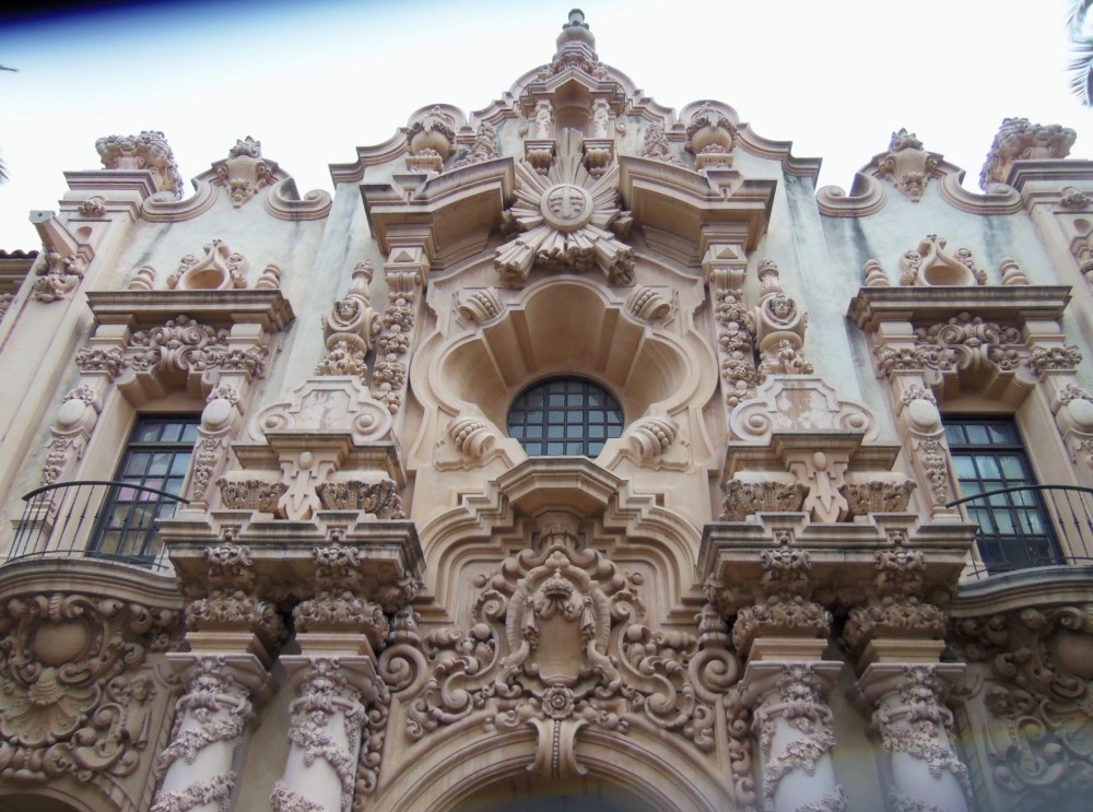 The Facade of the Casa del Prado in Balboa Park in San Diego