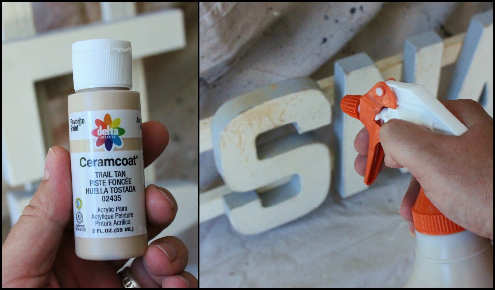 Age the Sign with a Water Bottle Collage