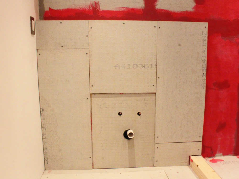 Sink Build out with Second Layer of Hardie Board