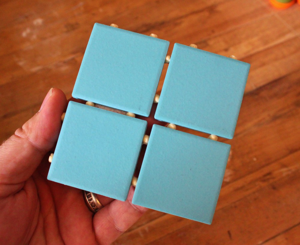 Unglazed 2 Inch Square Turquoise Tiles