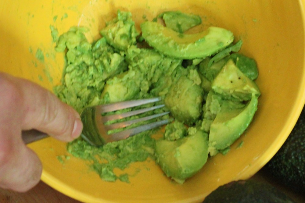 Use a Fork to Mash the Ripe Avocados