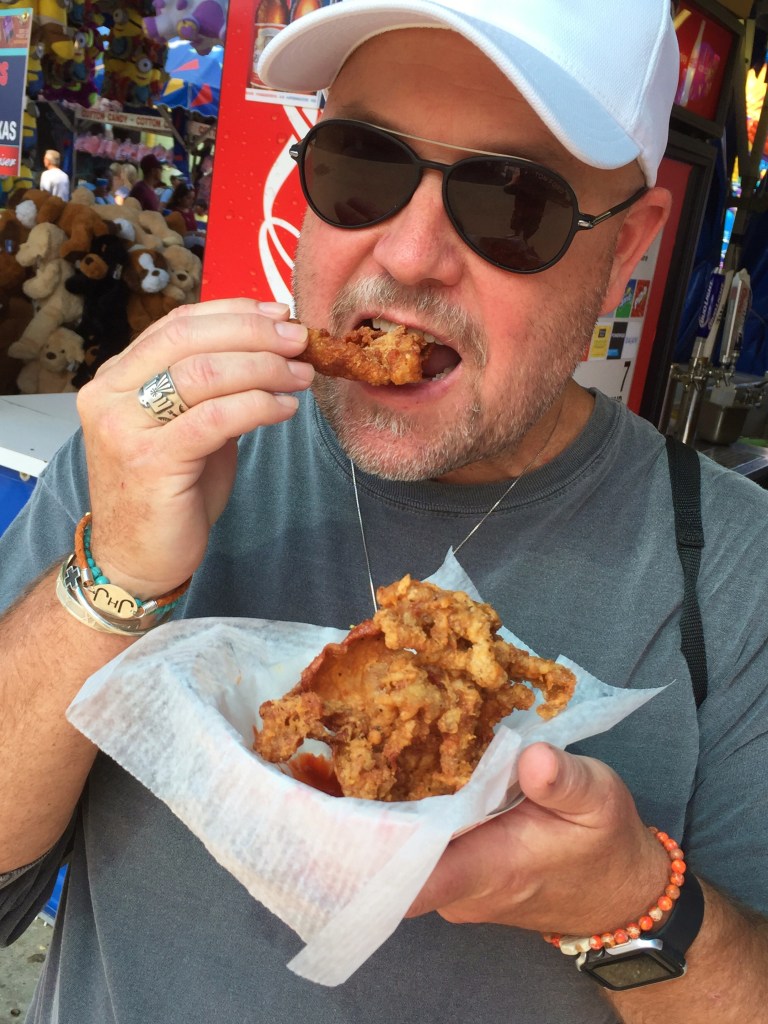 Jamie Eating Deep Fried Chicken Skins