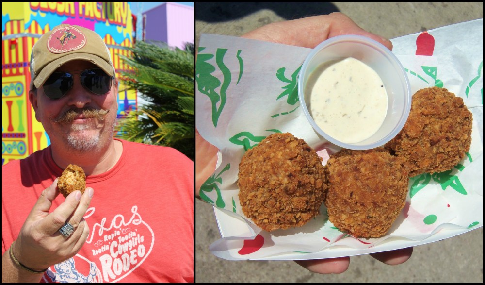 Pretzel-Crusted Pollo Queso Balls Collage