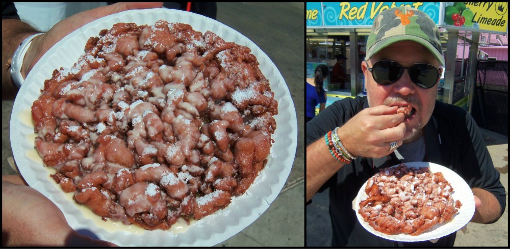 Red Velvet Funnel Cake Collage