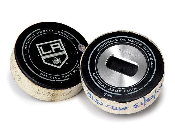 Game Used Hockey Puck Bottle Opener from Uncommon Goods