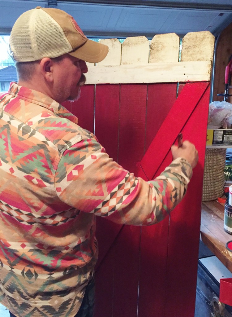 James Painting the Fence Section Stadium Red