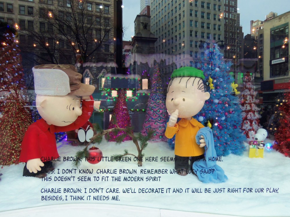 Charlie Brown's Christmas Tree Window at Macy's