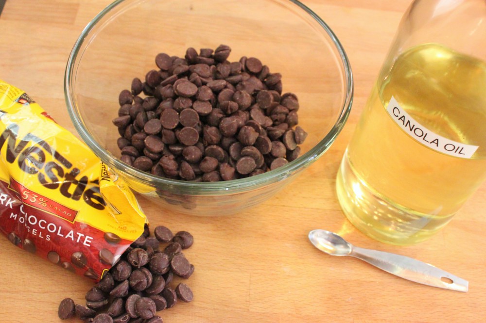 Add a Quarter Teaspoon of Canola Oil to the Dark Chocolate Chips