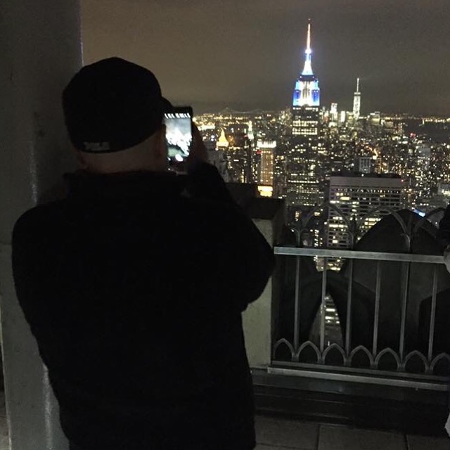 Jamie on Top of the Rock Shooting the Empire State Building