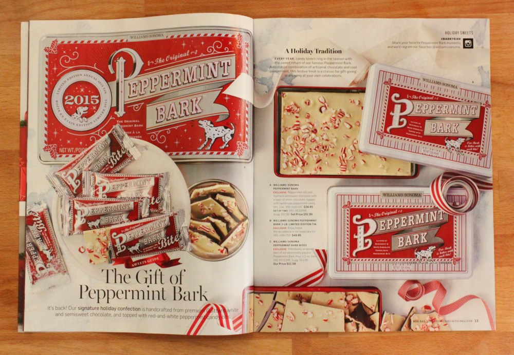 Peppermint Bark in the Pages of the Williams -Sonoma Catalog