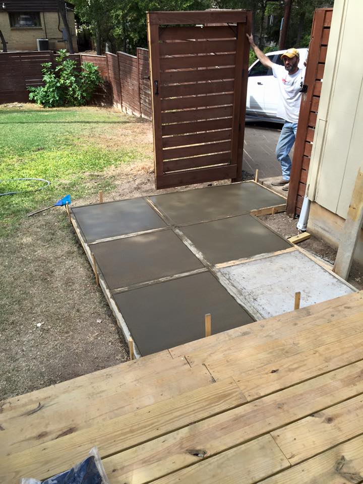 Mike Pouring our Concrete Pavers