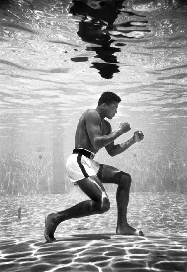 Muhammad Ali Under Water by Flip Schulke