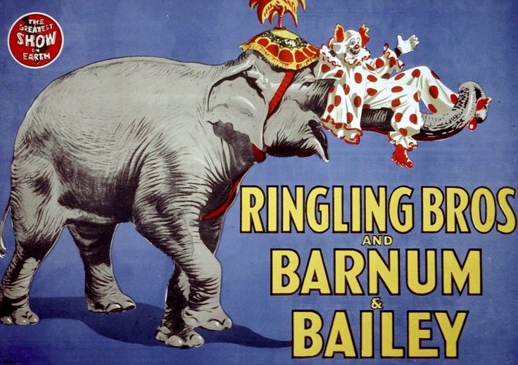 Ringling Bros Elephant and Clown