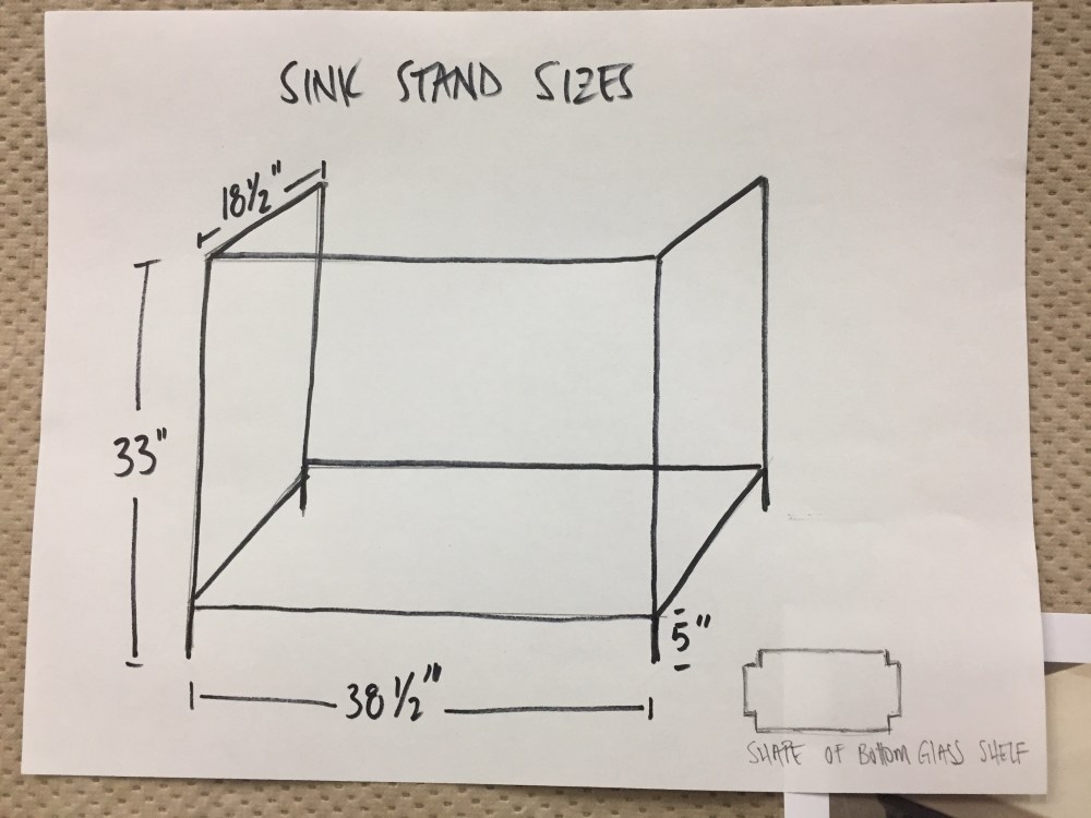 Dimmensiosn for Steel Sink Bast
