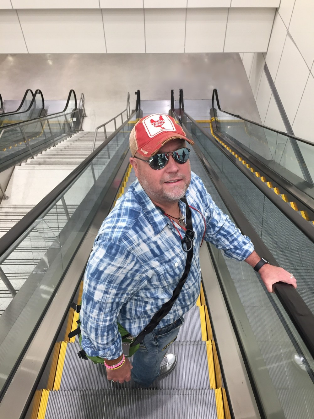 Jamie on Miami Escalator