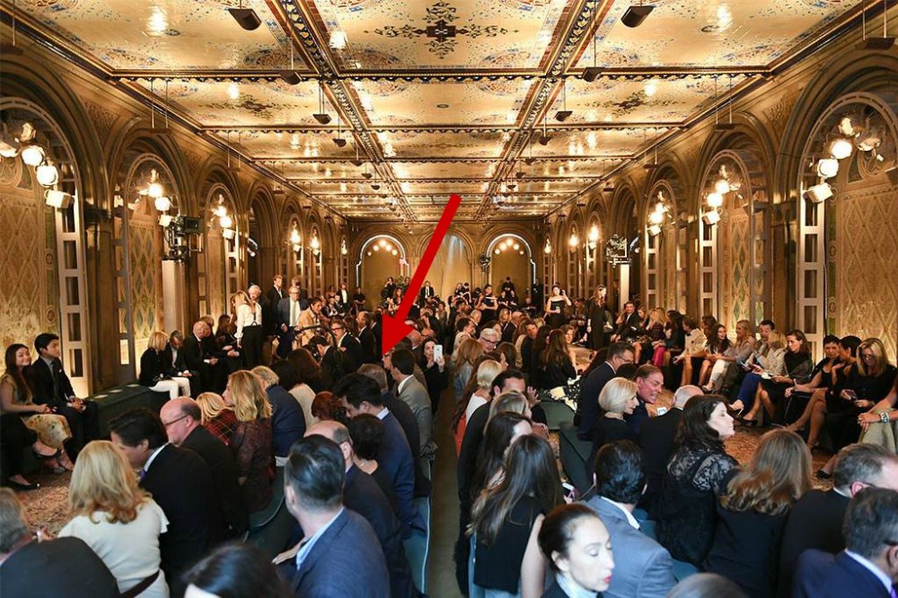 Back of my Head in the Big Room at theRalph Lauren 50th anniversary Show