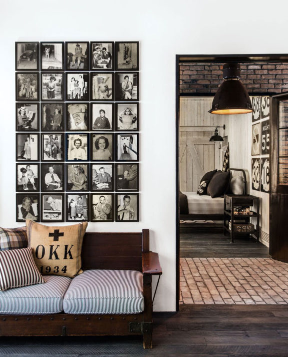Black and White Portraits gridded in the House that Pinterest Built