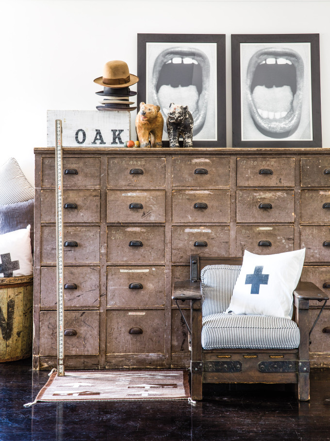 The master bedroom at Diane Keaton's home in Pacific Palisades, CA.