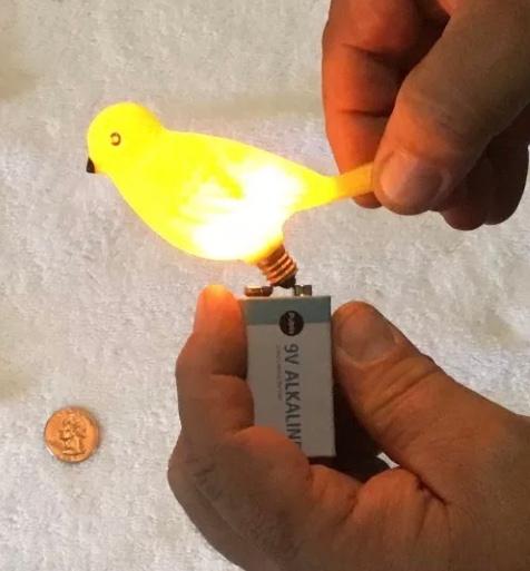 Testing a Figural Bulb with a 9-Volt Battery