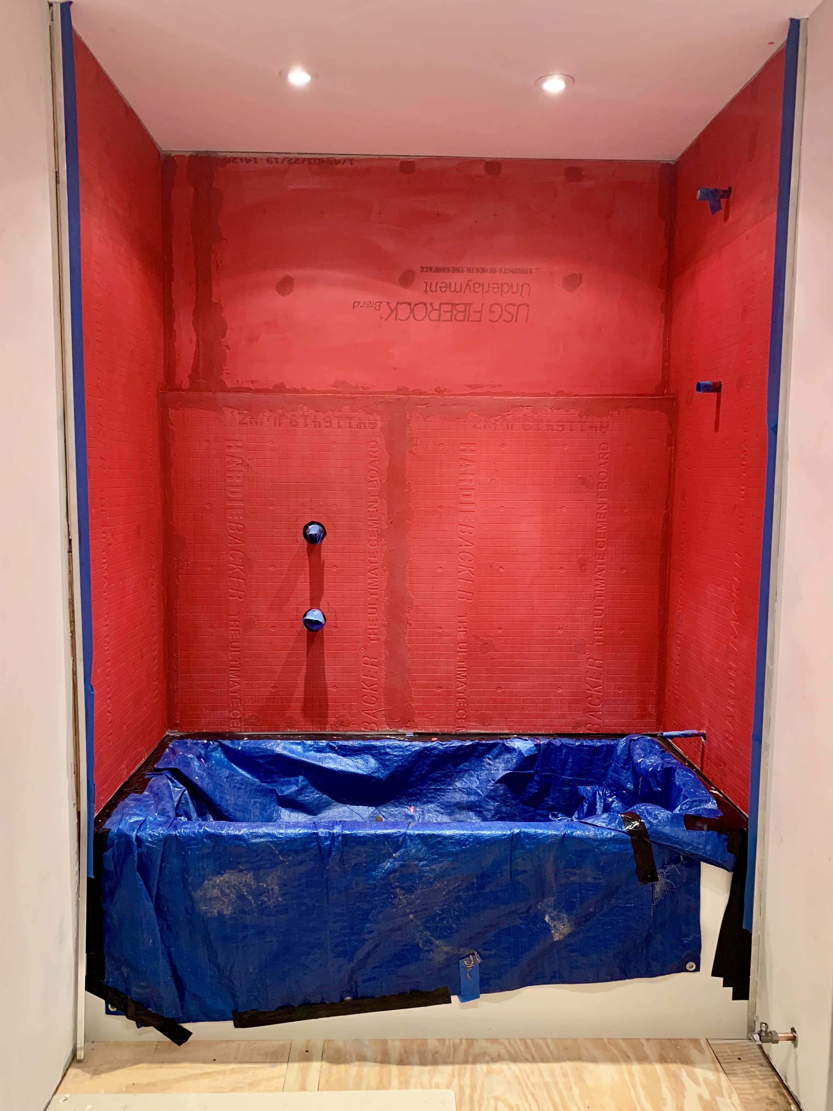 Redguard on bathroom walls