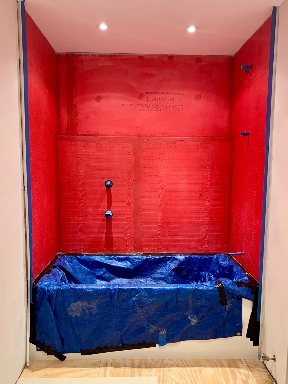 Redguard on bathroom walls