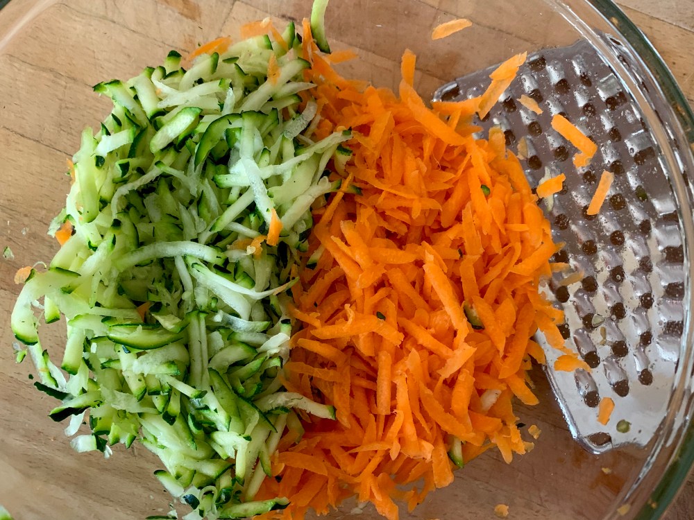 Gratted Zucchini and Carrots