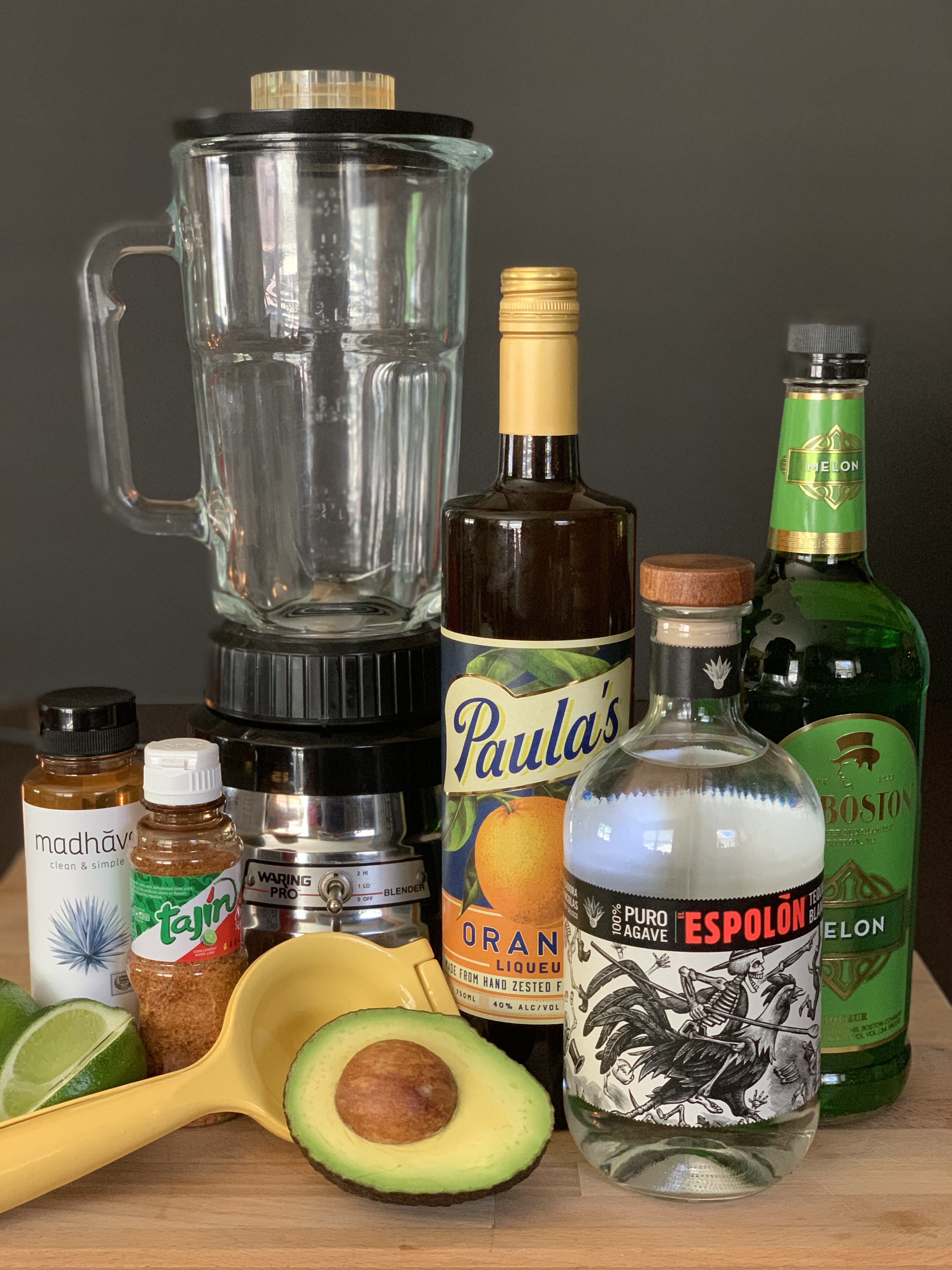 All the Ingredients for Avocado Margaritas