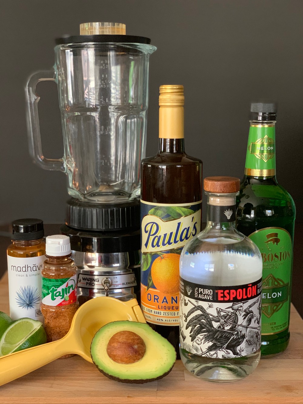 All the Ingredients for Avocado Margaritas