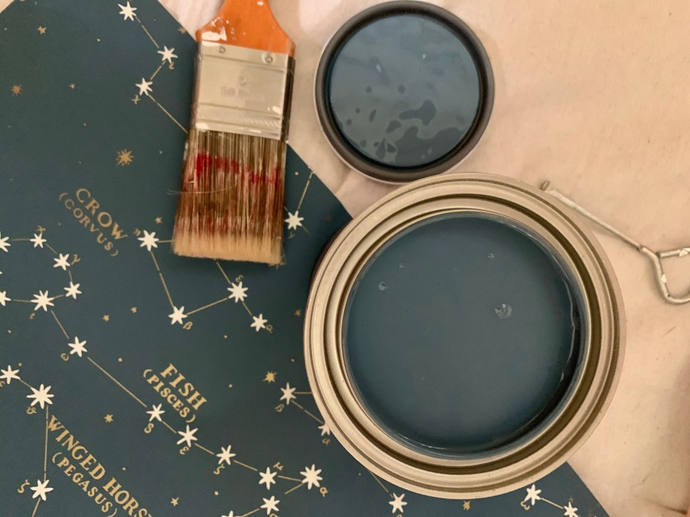 Blue Paint to Match Wallpaper