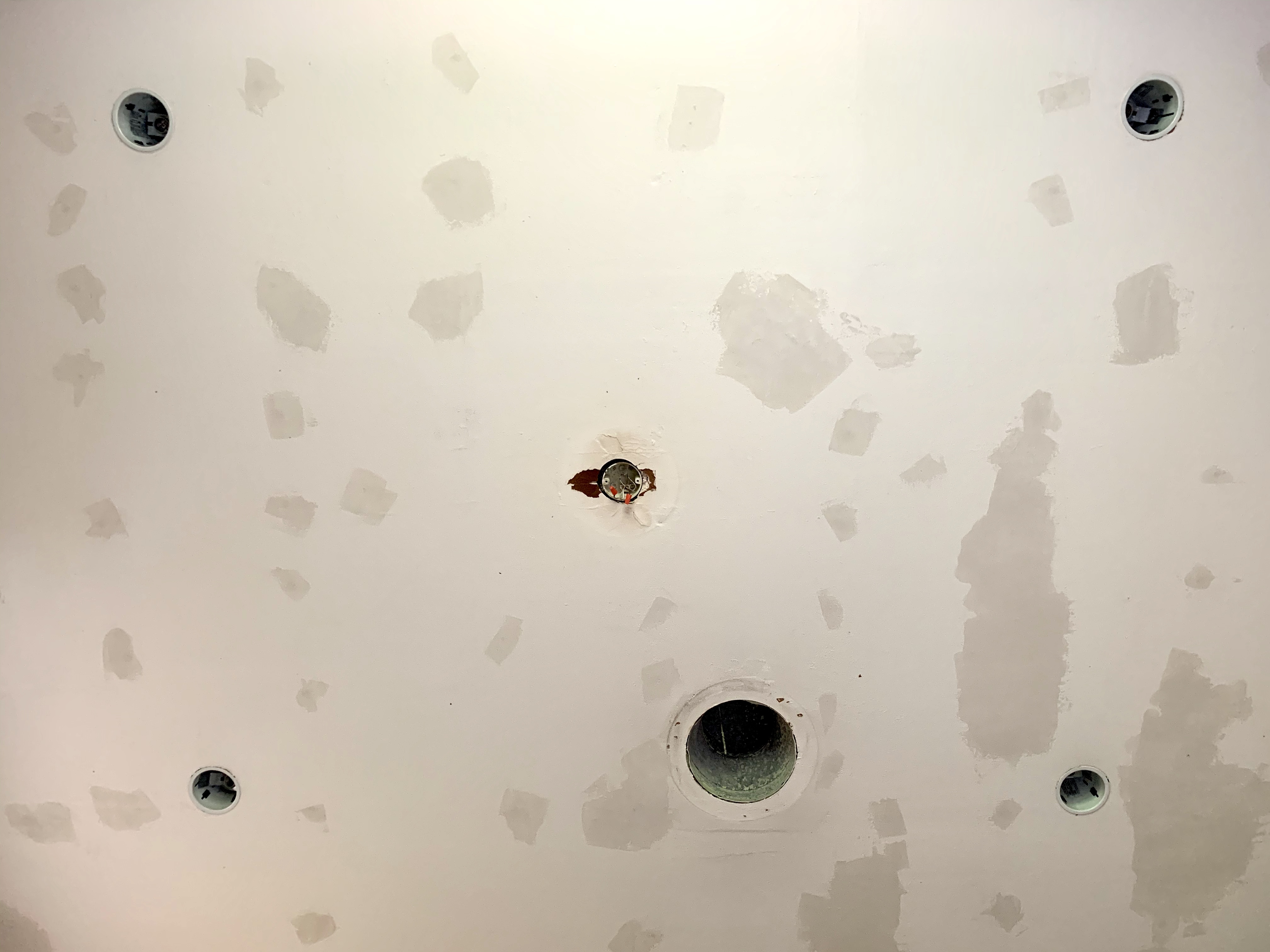 Patched and Scraped Ceiling