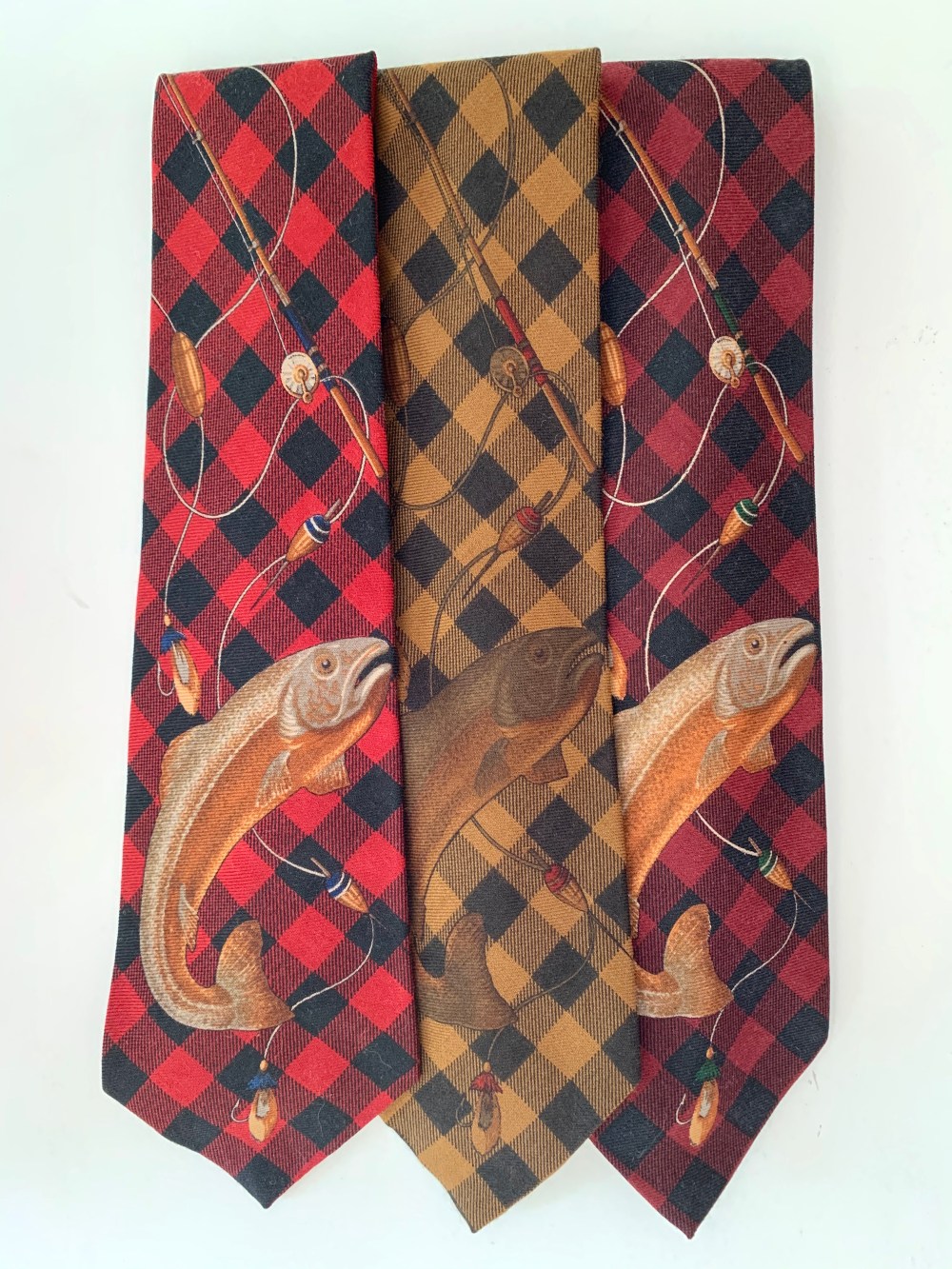 Vintage Fish on Buffalo Check on Vintage Polo Tie