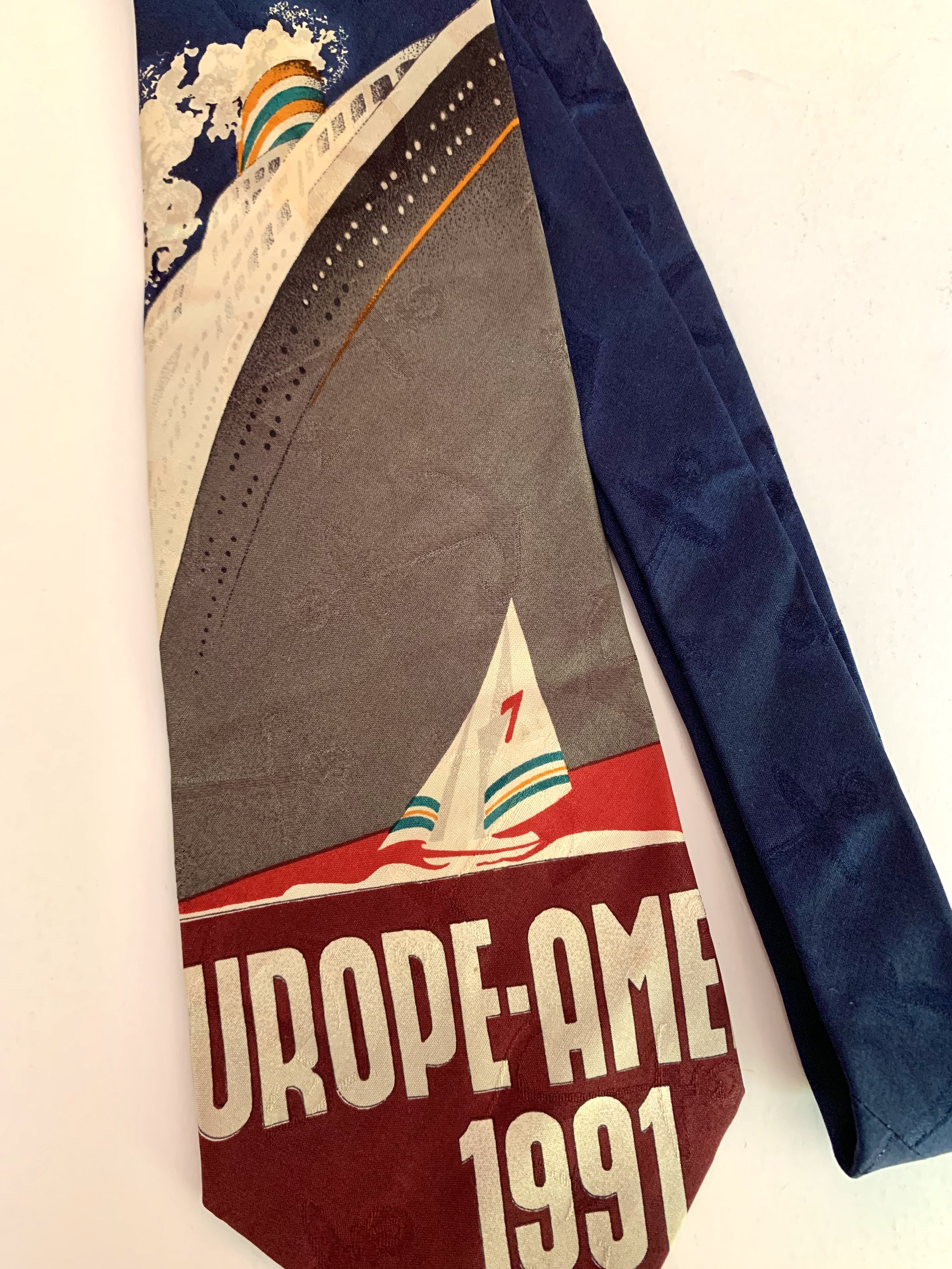 Vintage Travel Poster on Vintage Polo Tie
