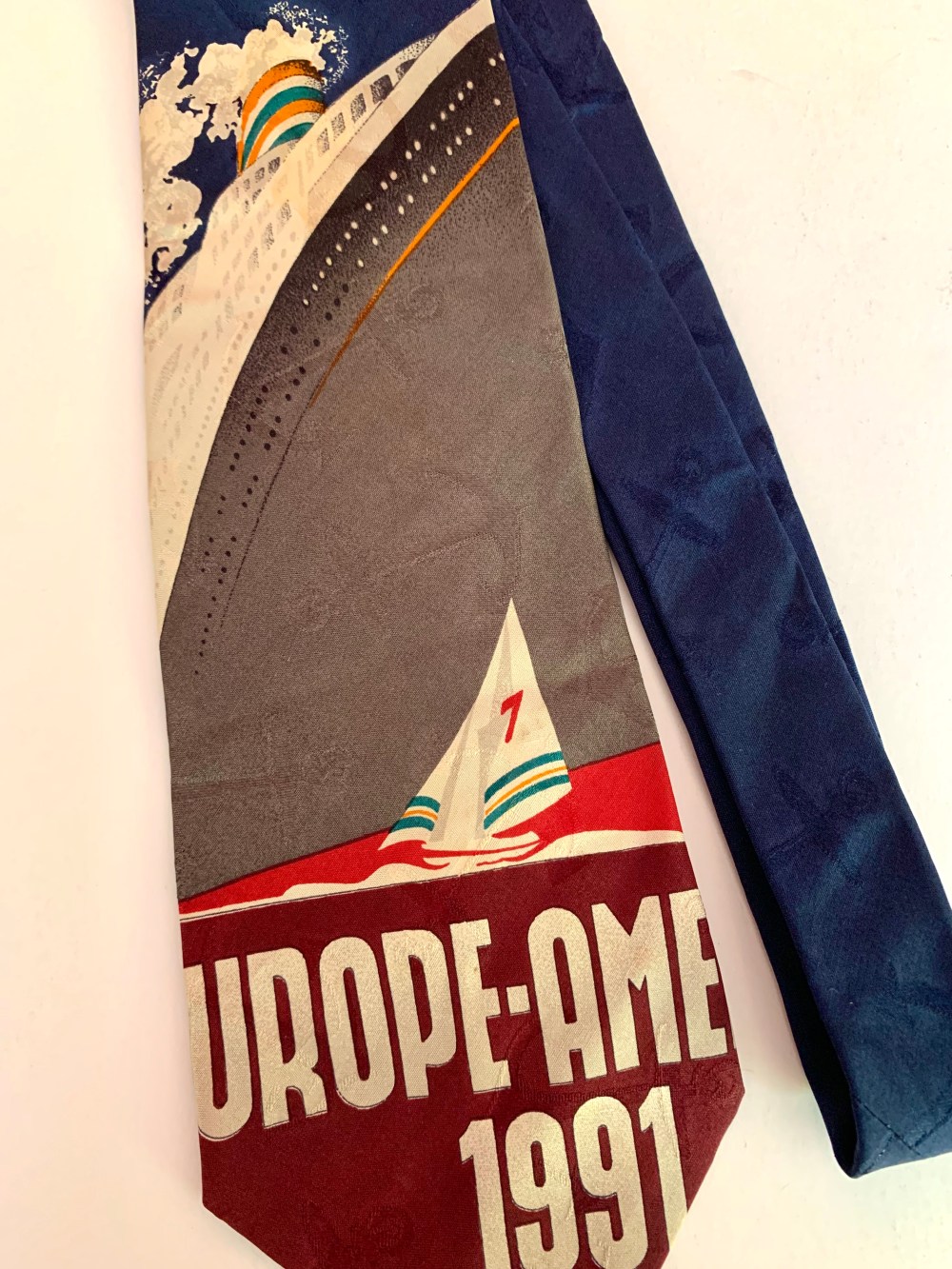 Vintage Travel Poster on Vintage Polo Tie